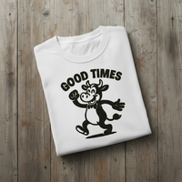 Load image into Gallery viewer, Good Times Cow Retro Thirties Cartoon - Unisex T-Shirt
