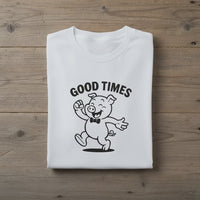 Load and play video in Gallery viewer, Good Times Pig Retro Thirties Cartoon - Unisex T-Shirt