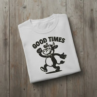 Load and play video in Gallery viewer, Good Times Cow Retro Thirties Cartoon - Unisex T-Shirt