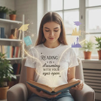 Load and play video in Gallery viewer, Reading Is Dreaming With Your Eyes Open - Unisex T-Shirt