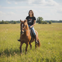 Load and play video in Gallery viewer, I Love Horses and Horseback Riding - Unisex T-Shirt